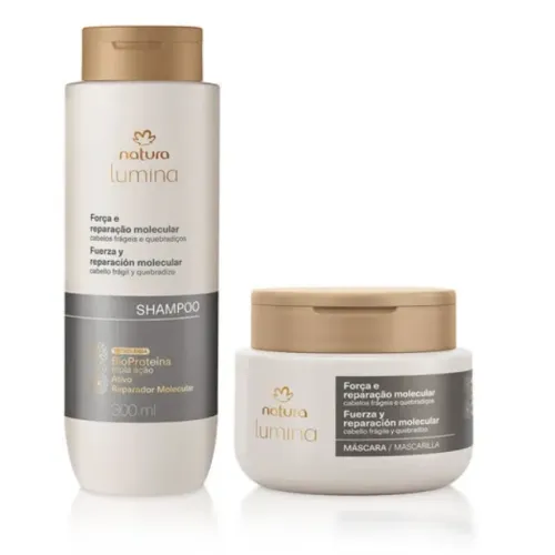 Kit Lumina Força e Reparação Molecular Shampoo e Máscara Natura