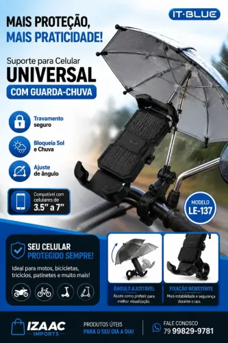 SUPORTE DE CELULAR UNIVERSAL COM GUARDA-CHUVA
