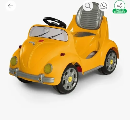 Fusca com empurrador para criança