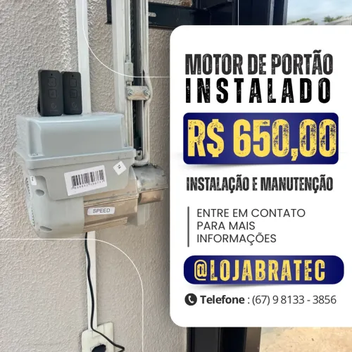 Motor de portão eletrônico de 8 segundos (instalado)