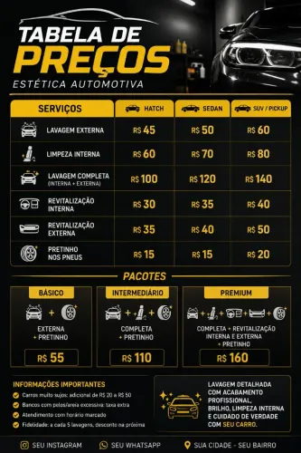 ESTÉTICA AUTOMOTIVA À DOMICÍLIO!