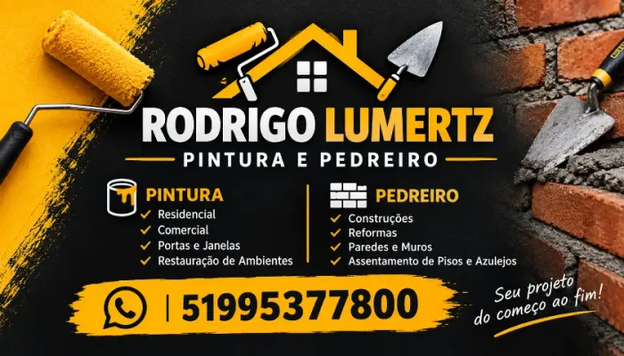 Rodrigo Lumertz pintor predial e industrial e pedreiro e montador de móveis
