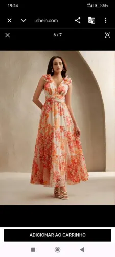 ? Vestido Longo Chiffon Floral SHEIN (Leveza e Elegância) ?