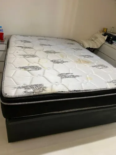 Cama de Casal Baú com Colchão Ortobom