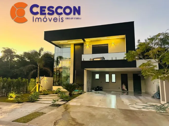 Casa de luxo em condomínio na Aldeia da Serra com 4 suítes e 6 vagas de garagem - Santana 