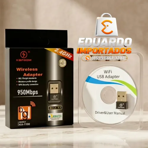 Adaptador de Rede Wi-fi sem fio Internet para Computador / PC, Notebook