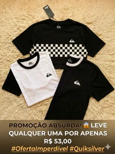 Camisetas exclusivas Quicksilver 100% algodão. Tamanho G poucas unidades disponíveis 