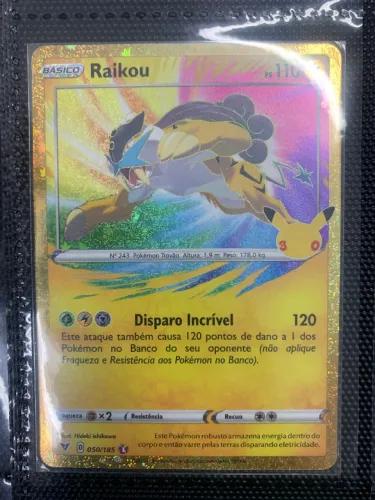 Carta Pokémon Raikou 050/185 - Holográfica - 30 Anos