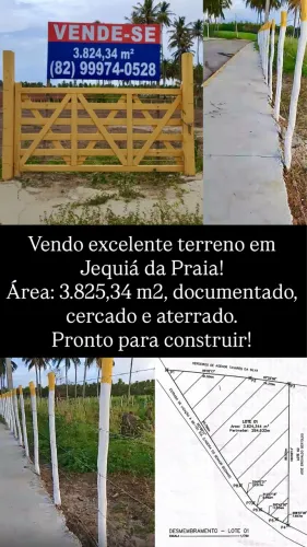 Vendo excelente terreno em Jequiá da Praia 