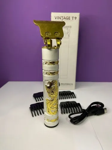 Máquina de Acabamento Dourada Dragão sem Fio Recarregável - Vintage T9 Trimmer