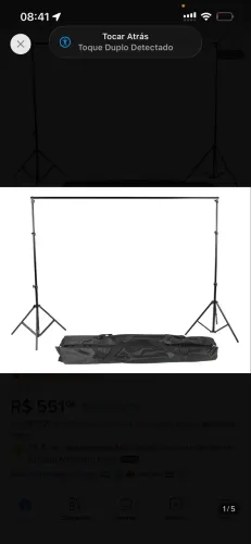 Suporte Ajustável Fundo Infinito Fotográfico 3x3m com Bolsa