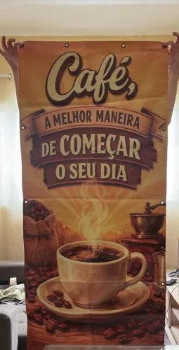 Banners, divulgar lanchonetes, bares, cafeterias e restaurantes.