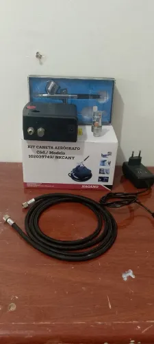 Aerografo Completo Mini Compressor Ar Nagano + Aerógrafo 