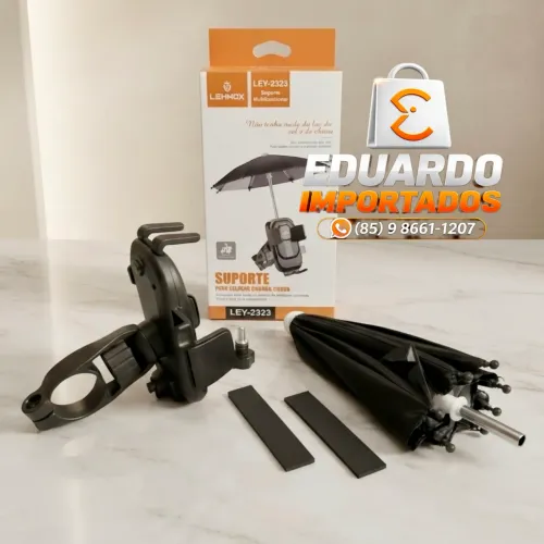 Suporte de Celular para Moto e Bicicleta com Proteção Sol guarda chuva Guidão