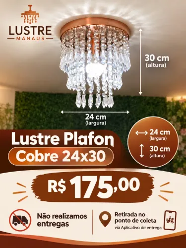 Lustre Plafon Cobre 24x30