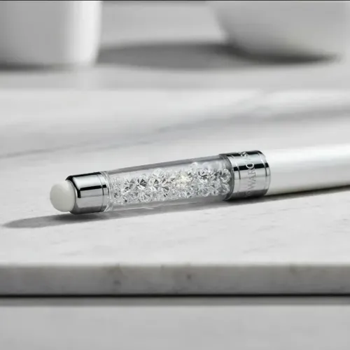 Caneta Swarovski Crystalline Stardust - Branca com Cristais + Stylus