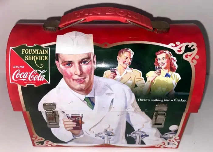LANCHEIRA INFANTIL COCA-COLA - TIN BOX - METAL GALVANIZADO - excelente estado