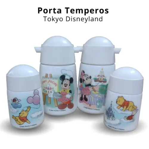 Porta Temperos Porcelana Tokyo Disneyland - Original Japão - 4 Peças Souvenir