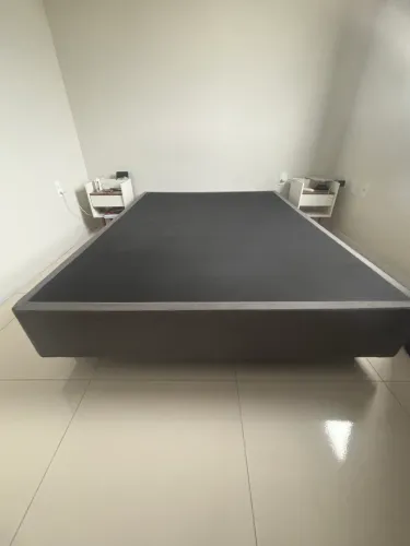 Base cama box casal pikolin cinza 