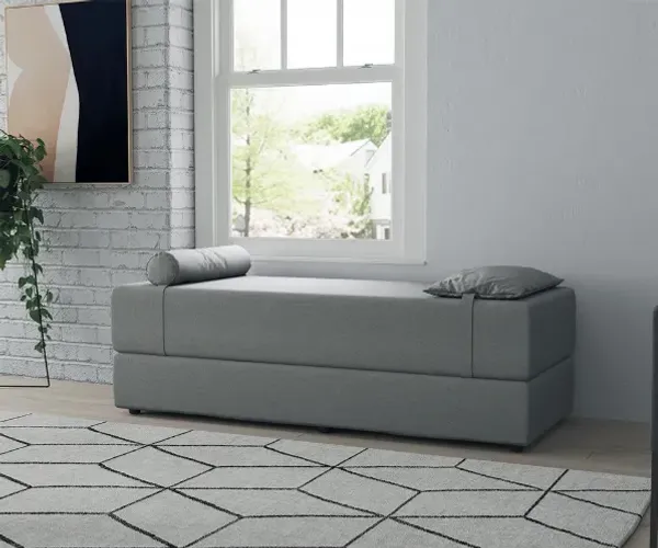 Sofá-Cama Casal 3 Lugares Cecília Linho Cinza