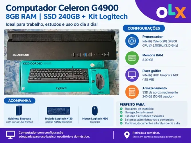 Computador + Teclado e Mouse