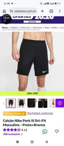 Short Nike Drifit Park III Original Modelo de site 