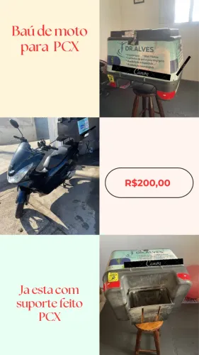 Baú para PCX com suporte