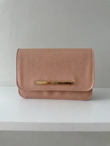 Bolsa Pequena Risco Bege Alça Transversal