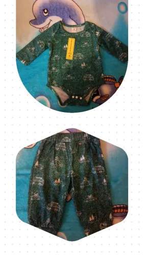 Conjunto de Bebê Menino Body e Calça - Tamanho 3 a 6 meses