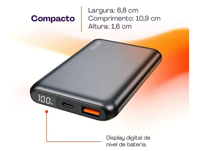Power Bank Geonav 10000mah, 20w Usb-c (NOVO LACRADO)