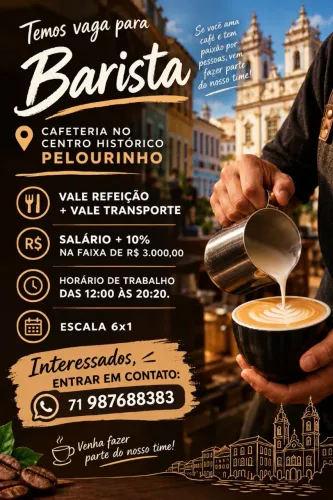 Vaga Atendente e Barista