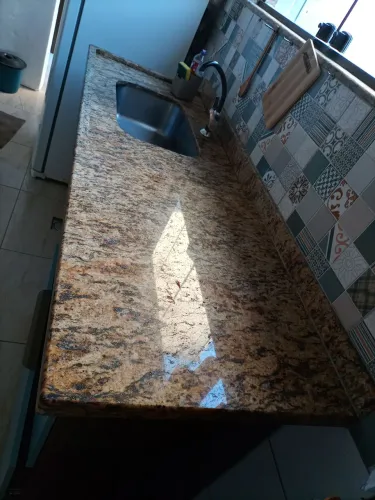 Pia de cozinha de mármore cuba grande