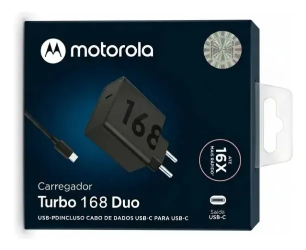 carregador original motorola turbo168w