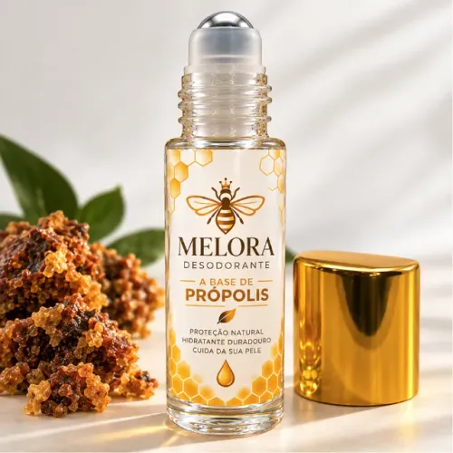 Desodorante Roll On Melora à Base de Própolis Hidratante Proteção Natural