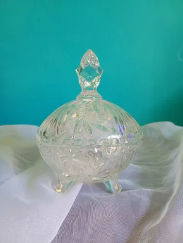 Delicada Bomboniere/ baleiro em vidro