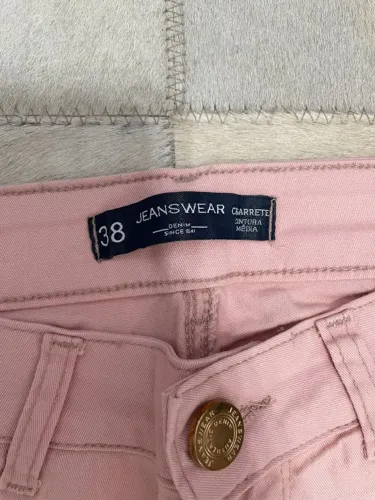 CALÇA SARJA ROSA CIGARRETE DENIM