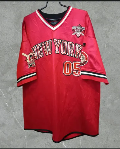 camisa fubu athletic new york 05 vermelha