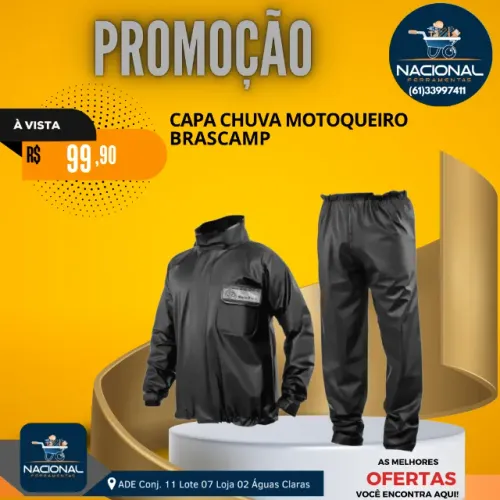Capa de Chuva Motoqueiro Pvc Resistente Brascamp