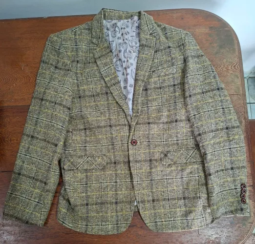 Terno Palitó Blazer Bege Xadrez (Novo)