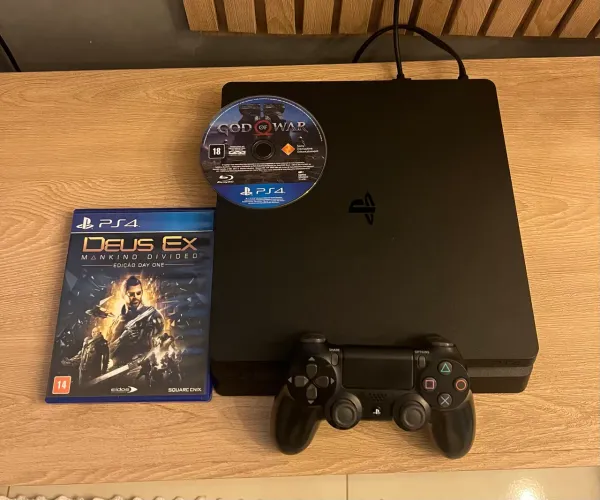 Ps4 slim 1 tera + 1 controle original + 2 jogos mídia física