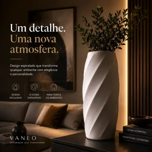 VASO DECORATIVO ESPIRAL | Design Exclusivo e Sofisticado | VANEO