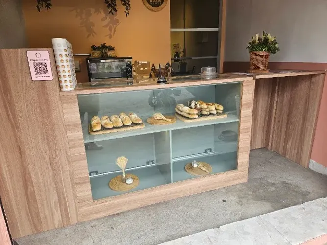 Balcão completo atendimento, vitrine, caixa e delivery + armário com marcação para pia
