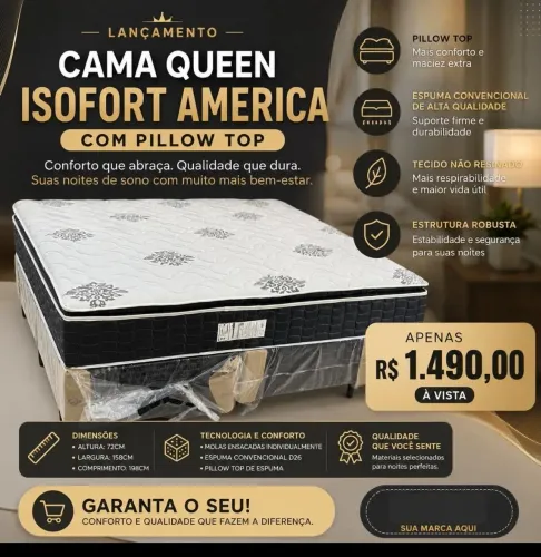Cama Queen com isofort america