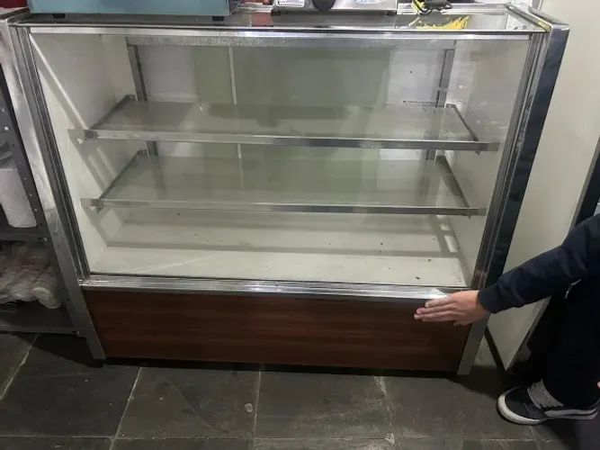 vitrine seca expositora 1,20m vidro reto - formica 