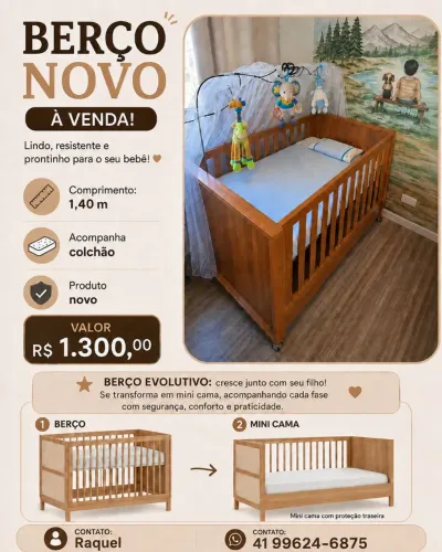 Berço bebê novo