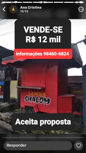 Vendo carro trailer lanche