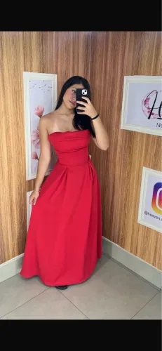 vestido longo tomara que caia