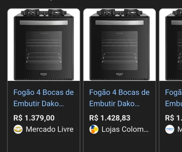 Fogão 4 bocas DAKO na caixa