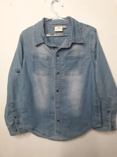 Camisa jeans infantil 3/4 anos