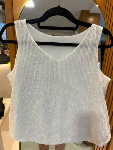 Blusa de paetê branca